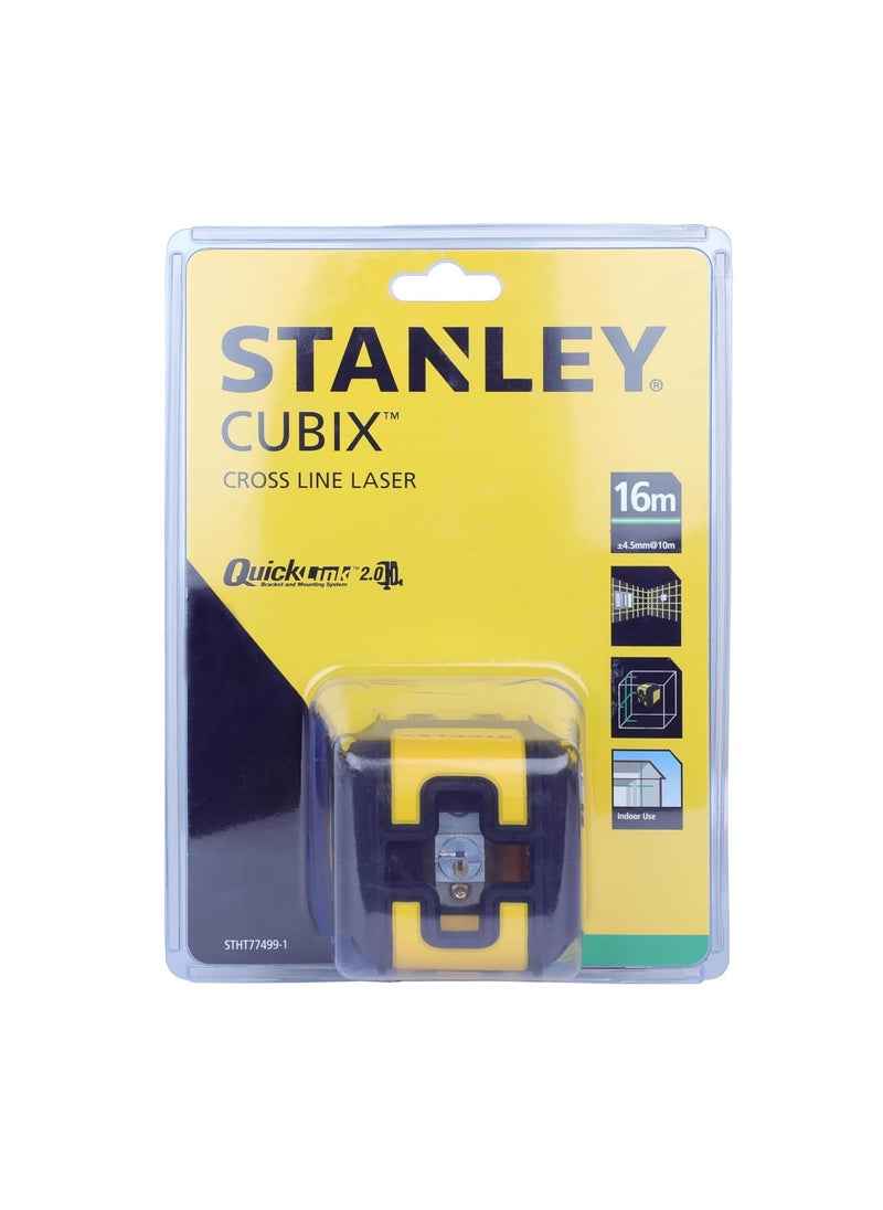 Stanley STANLEY STHT774991 CUBIX Green Beam Cross Line Laser Level with 2AA Batteries for Home DIY Professional Use 1 Year Warranty YELLOW BLACK  - Image 1