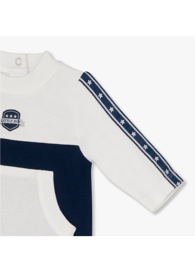 Moon بدلة نوم قطن 100% من MOON 3-6 أشهر زرقاء - رياضية بحرية - Image 3