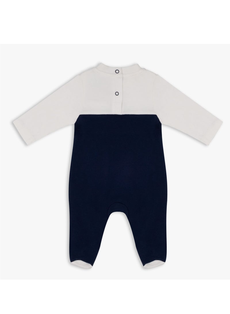 Moon بدلة نوم قطن 100% من MOON 3-6 أشهر زرقاء - رياضية بحرية - Image 2