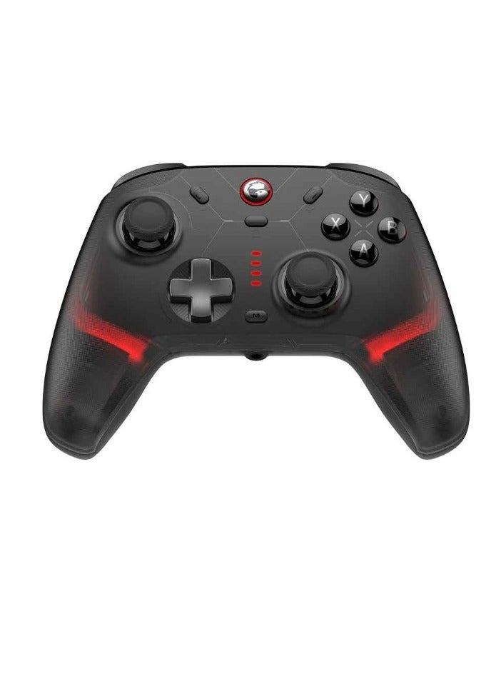 Wireless Controller, Lightweight Portable PC Game Controller, RGB Lightning Durable Bluetooth Joystick, Easy To Use Gamepad With Hall Effect For Windows Console, (1pc, Black With Stand)  - Image 1