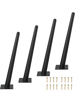 HIRVALL HIRVALL Sofa Legs Sofa Furniture PVD Glossy Finish Cone Shape Design Sofa Leg Set of 4 12 InchBlack  - Image 1