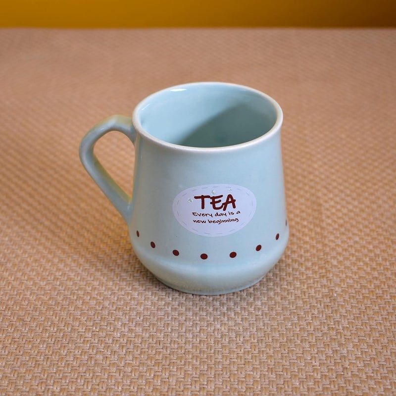 Kunhar Ceramic Tea Cups Coffee Cups 6 Pieces Blue Hosta 180 Ml - Image 4