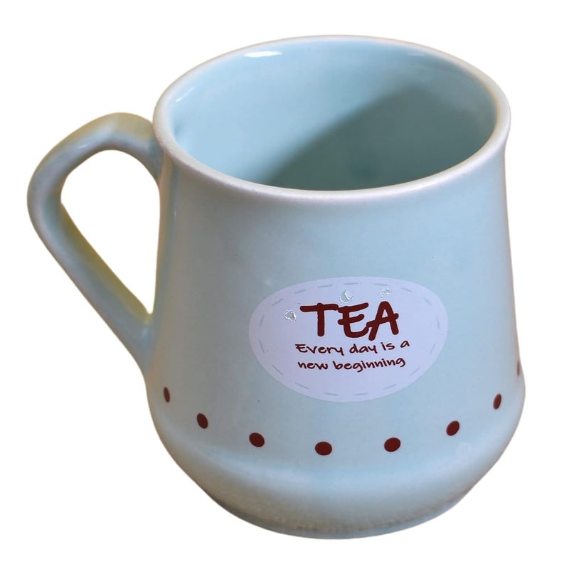 Kunhar Ceramic Tea Cups Coffee Cups 6 Pieces Blue Hosta 180 Ml - Image 3