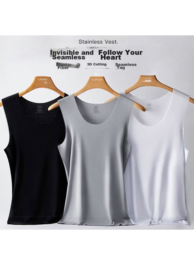 LANG SHA Langsha Ice Silk Tank Top For Men, 7a Grade Antibacterial, Summer Men's Seamless Thin Casual Sports Undershirt, 3-pack - Image 3