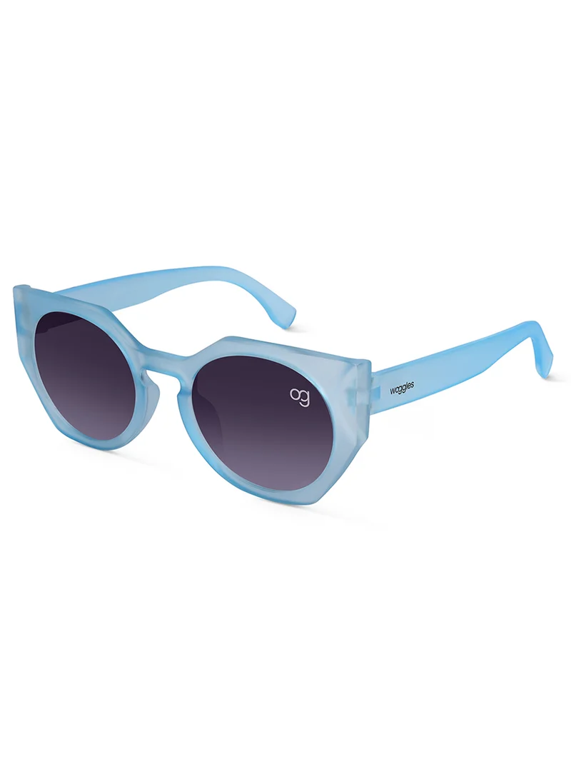 Woggles Brightflare Blue Round Kids Sunglasses