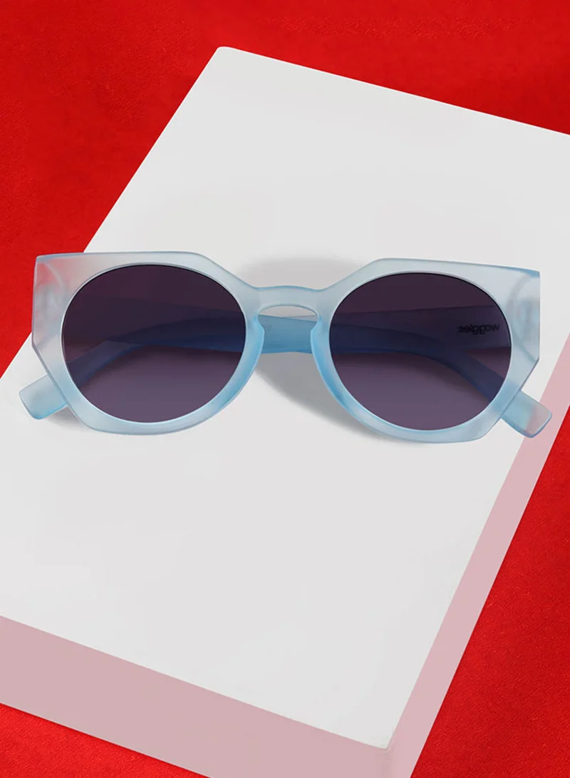 Woggles Brightflare Blue Round Kids Sunglasses