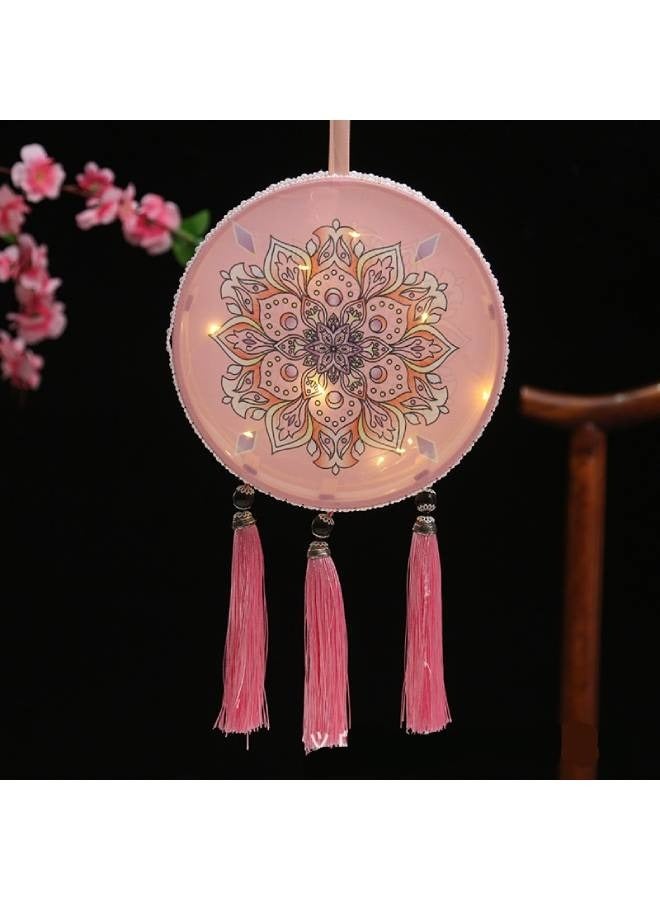 Flower Letter Printed Round Diwali Lantern Wedding Birthday Party Bedroom Palace Home Decoration