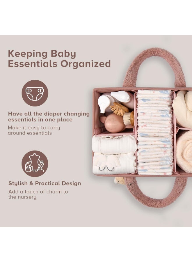 TNTAIAHL Baby Diaper Caddy Organizer for Changing Table, Baby Storage Basket for Diapers and Baby Wipes, Gift for Baby Shower, Car Caddy Organizer - Image 2
