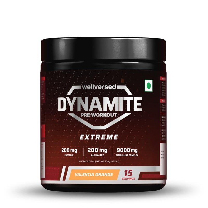 Wellversed Dynamite Pre-Workout Extreme Valencia Orange (540g) - Image 1