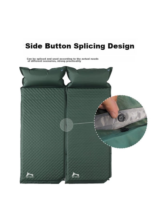 Wolfwalker Langxingzhe Self-inflating Mattress, Outdoor Ground Pad, Moisture-proof Air Bed, Camping Single Thick Inflatable Bed, Dark Green - Image 2