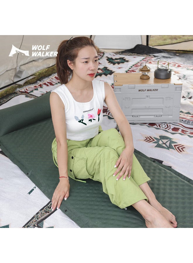 Wolfwalker Langxingzhe Self-inflating Mattress, Outdoor Ground Pad, Moisture-proof Air Bed, Camping Single Thick Inflatable Bed, Dark Green - Image 1