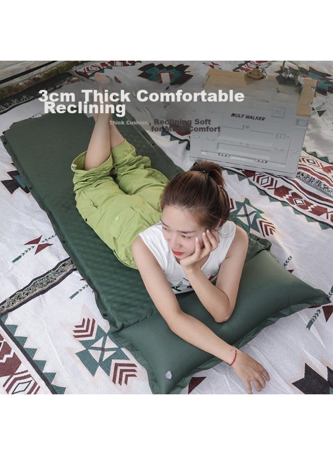Wolfwalker Langxingzhe Self-inflating Mattress, Outdoor Ground Pad, Moisture-proof Air Bed, Camping Single Thick Inflatable Bed, Dark Green - Image 3