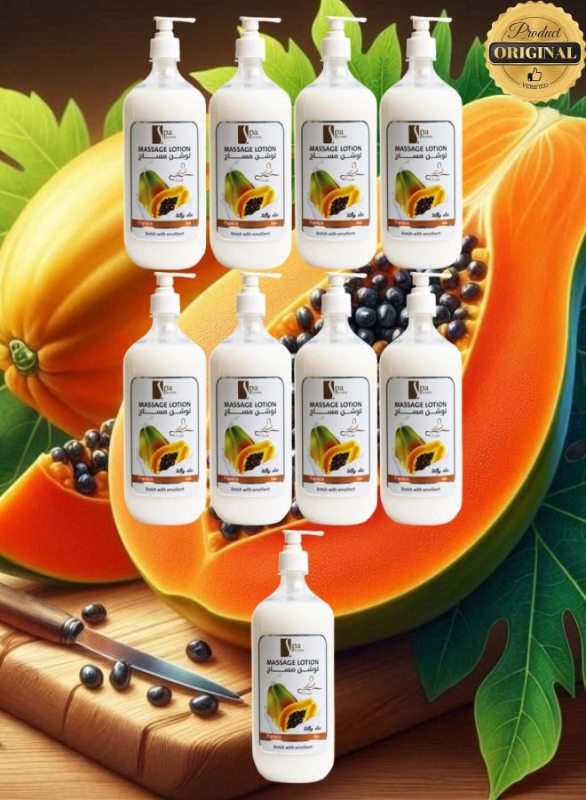 Spa System 9 Pieces Massage Lotion Papaya Enrich With Emolient - Image 1