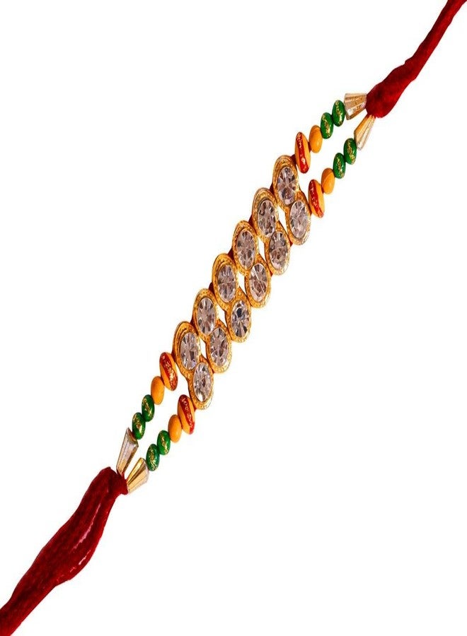 Suninow Designer Stone Studded with Beads Rakhi