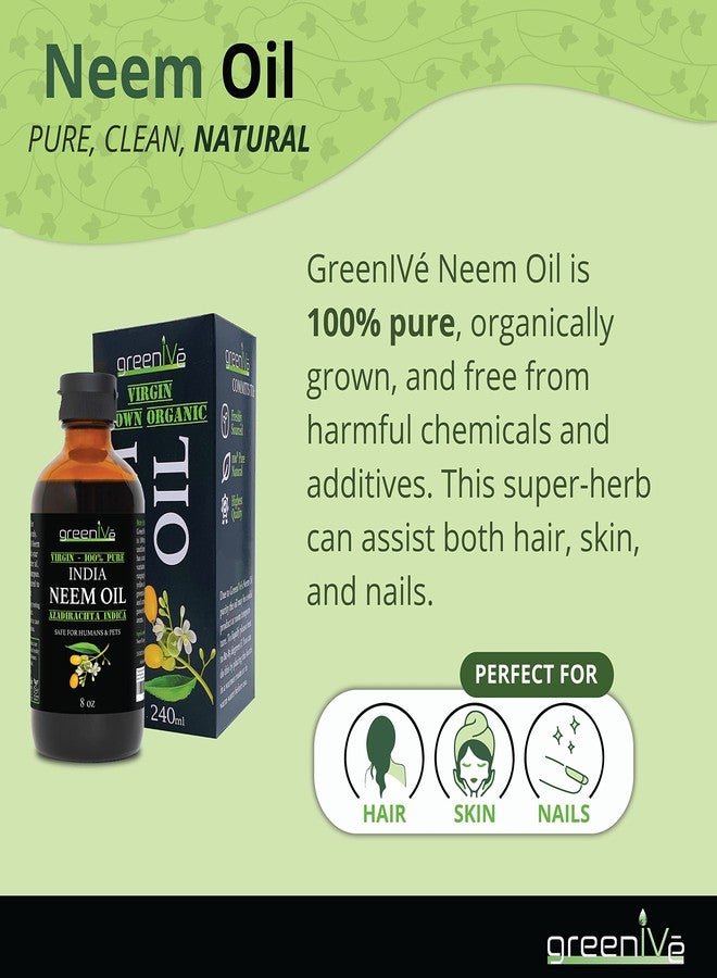 GreenIVe 100% Organically Grown Neem Oil, Cold-Pressed Virgin, Pure & Natural, 32 oz - Ideal for Gardening, Skin Care, Hair Care & Pet Care - Image 4