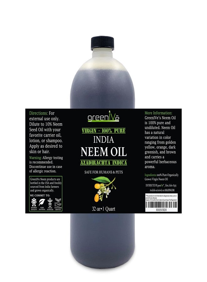 GreenIVe 100% Organically Grown Neem Oil, Cold-Pressed Virgin, Pure & Natural, 32 oz - Ideal for Gardening, Skin Care, Hair Care & Pet Care - Image 3