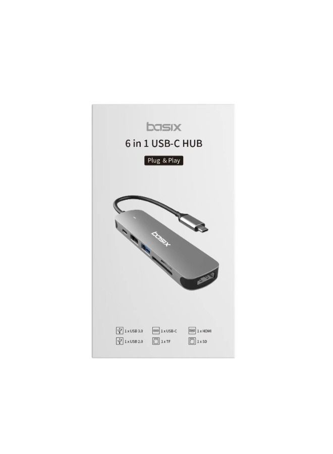 Basix موزع USB Type-C 6 في 1 PD 60W HDMI - Image 3