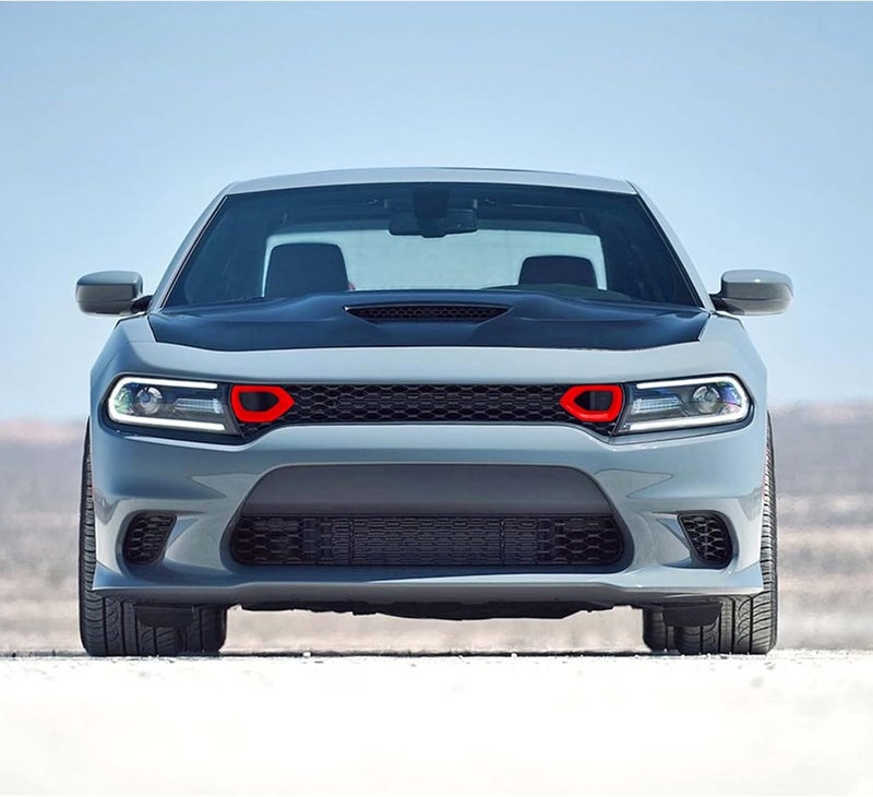 Jimen غطاء زينة شبكة المصد الأمامي من جيمين لدودج تشارجر 2015-2021 - أحمر - Image 5