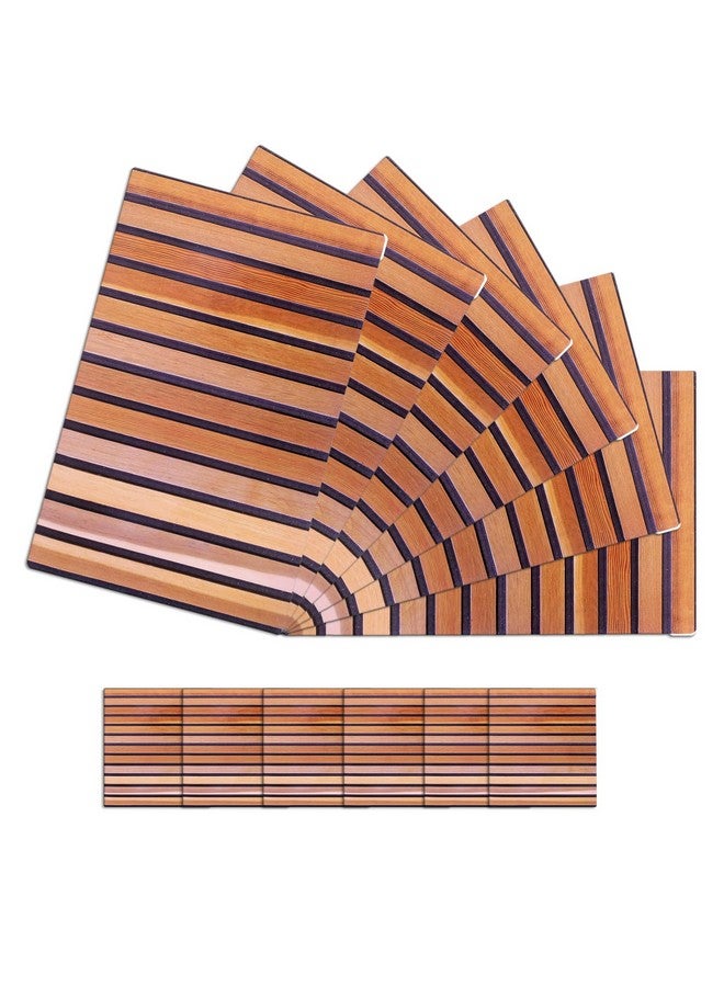 Kuber Industries Placemat | Table Placemats with Coasters | Table Placemats with Tea Coasters | Dining Table Placemats & Coasters Set | Lining Placemat | 12 Piece Set | Wooden - Image 4