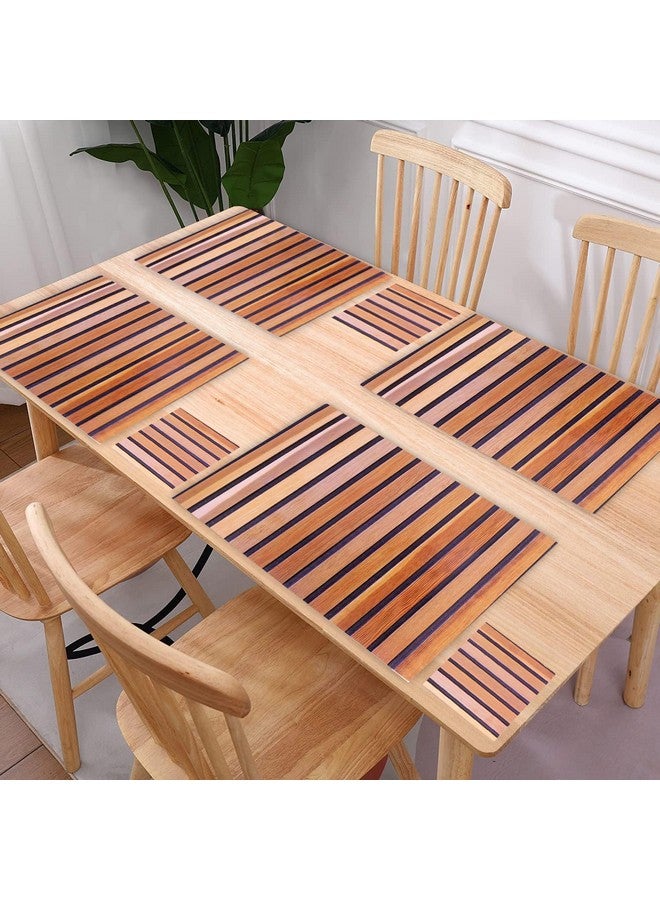 Kuber Industries Placemat | Table Placemats with Coasters | Table Placemats with Tea Coasters | Dining Table Placemats & Coasters Set | Lining Placemat | 12 Piece Set | Wooden - Image 5