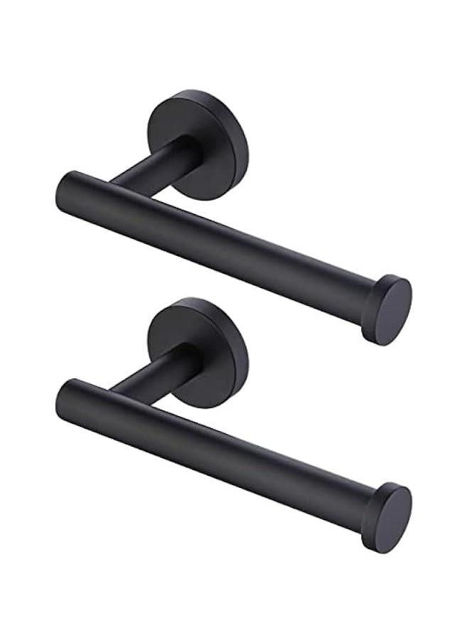 MIXDE - Toilet Paper Holder for Bathroom 2 Pack Tissue Holder Dispenser SUS304 Stainless Steel Toilet Roll Holder Wall Mount Matte Black - Image 1