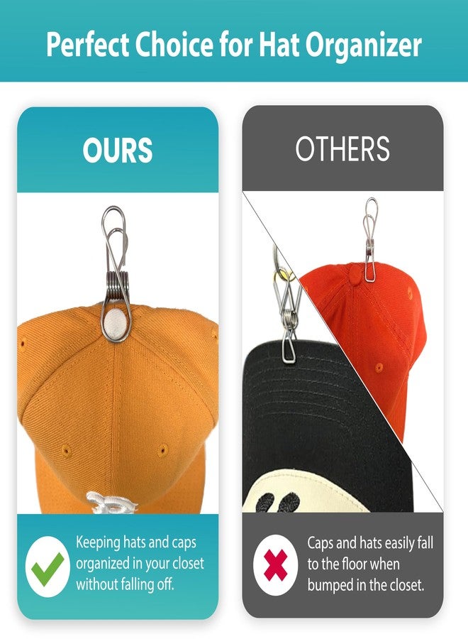 Perfect Curve Hanger Hat Organizer and Hat Rack. Store 20 Baseball Caps in Your Closet with our Innovative Button Clip Design. Silicone and Metal Construction. Black, 2-Pack - Image 3
