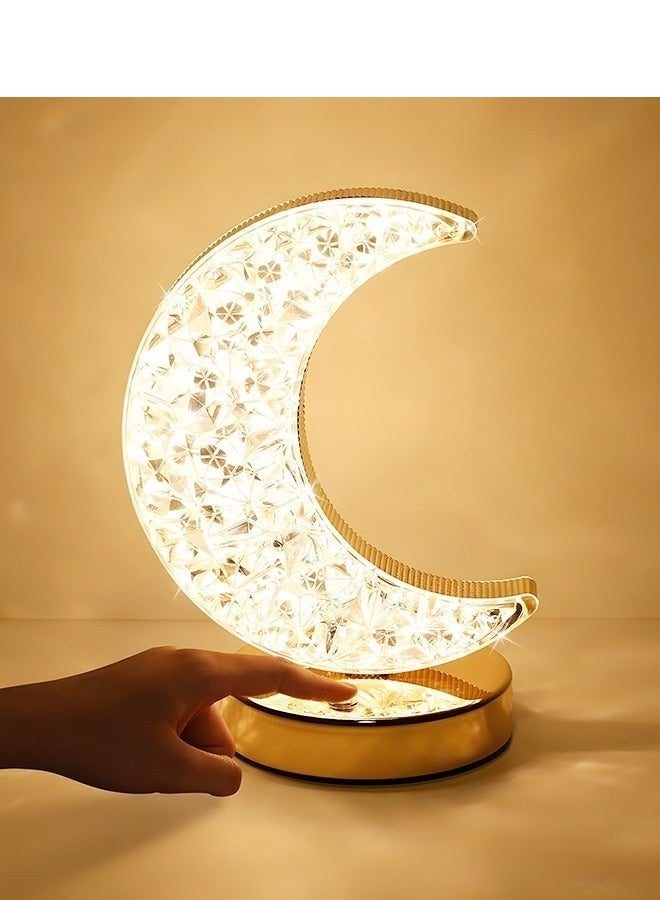 ميكسد مصباح قمر LED متعدد الألوان وقابل لإعادة الشحن، بدون أسلاك، يمكن التعتيم بلمسة واحدة. مناسب لغرف البنات وغرف النوم وديكور رمضان. - Image 4