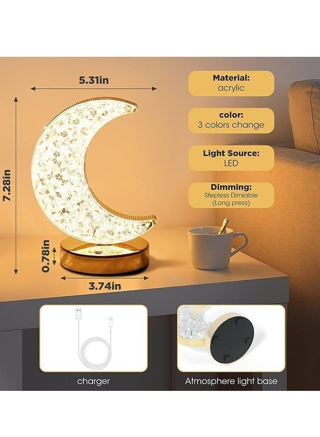 ميكسد مصباح قمر LED متعدد الألوان وقابل لإعادة الشحن، بدون أسلاك، يمكن التعتيم بلمسة واحدة. مناسب لغرف البنات وغرف النوم وديكور رمضان. - Image 5