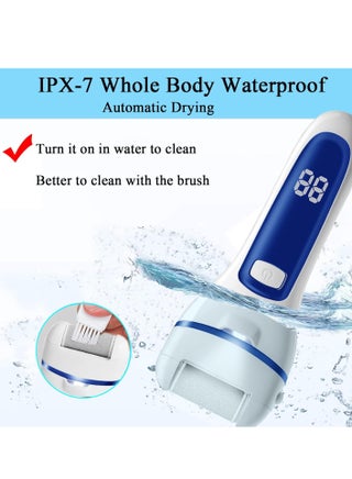 Electric Foot Callus Remover, Rechargeable Portable Electronic Foot File Pedicure Kits, Waterproof Foot Scrubber File, Professional Pedicure Tools,3 Rollers - view 3