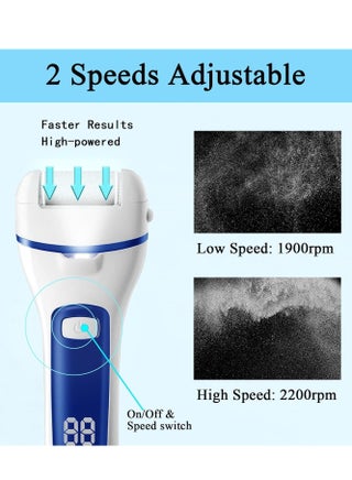 Electric Foot Callus Remover, Rechargeable Portable Electronic Foot File Pedicure Kits, Waterproof Foot Scrubber File, Professional Pedicure Tools,3 Rollers - view 5