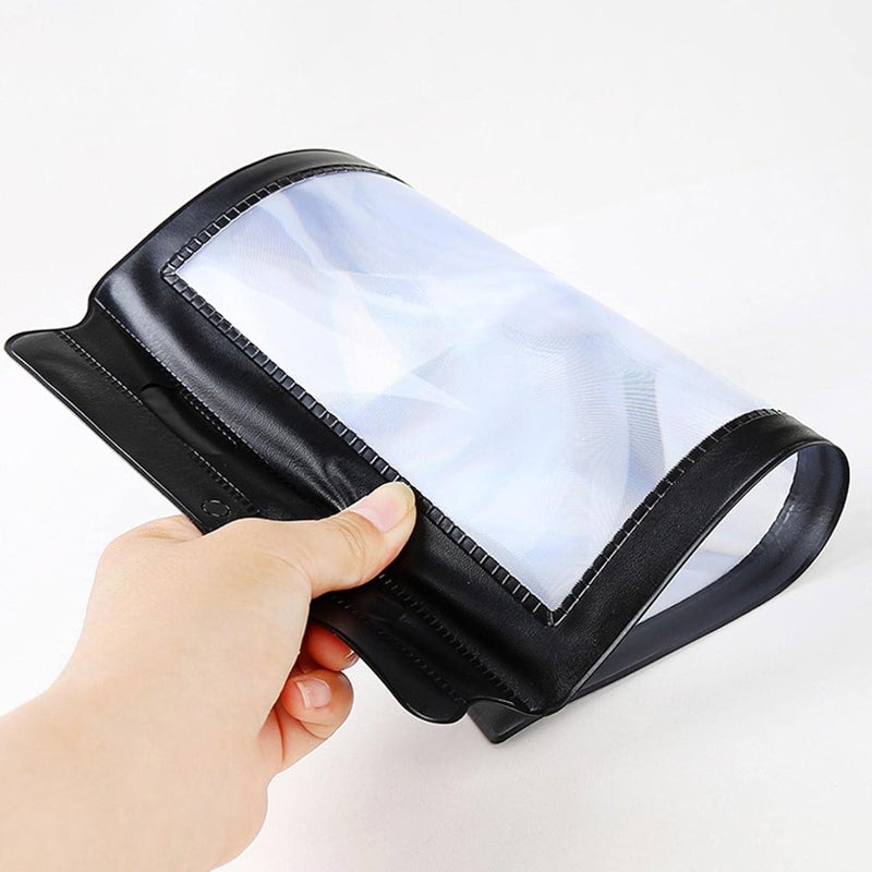 woobles A4 Magnifier Full Page Reading Magnifier 3X Magnifying Power Large Sheet Magnifying Glass Reading Aid for Books Menus Newspapers Improve Elderly Poor Eyesight for The Elderly Gift (Black) Black - Image 5