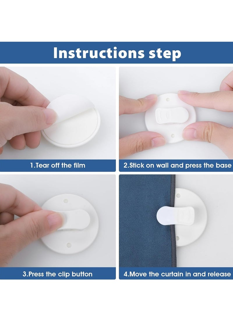 Loquat 12-Pack Self-Adhesive Shower Curtain Clips with Water Guard, for Home and Outdoor Decor - Image 3