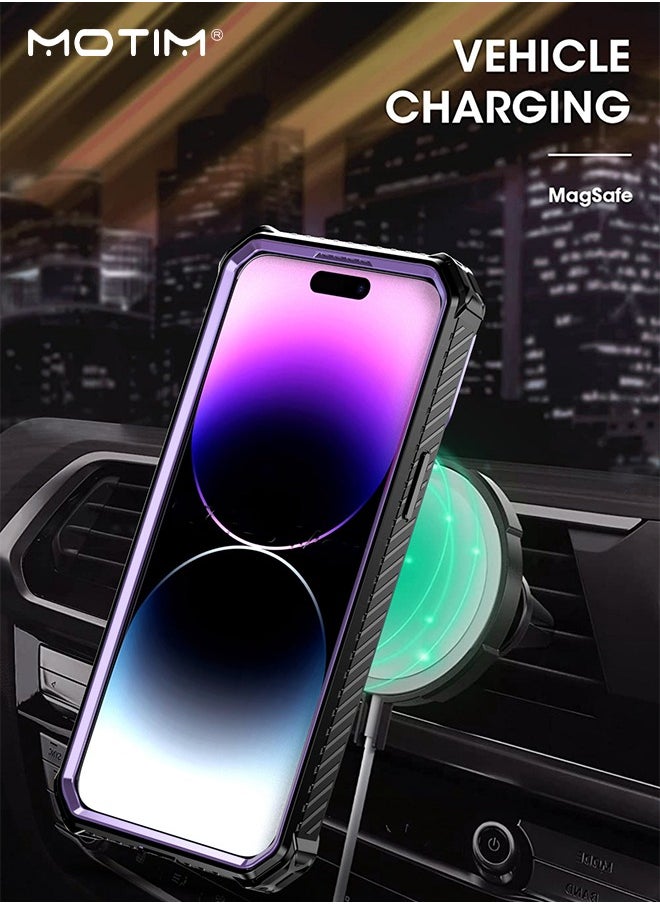 Motim - iPhone 15 Pro Max Case with MagSafe, Armor Design Case Cover with 360° Rotable Ring Stand, Heavy Duty Shockproof and Anti-Drop Protective Case Built-In Kickstand, Magnetic iPhone 15 Pro Max Case - Image 1