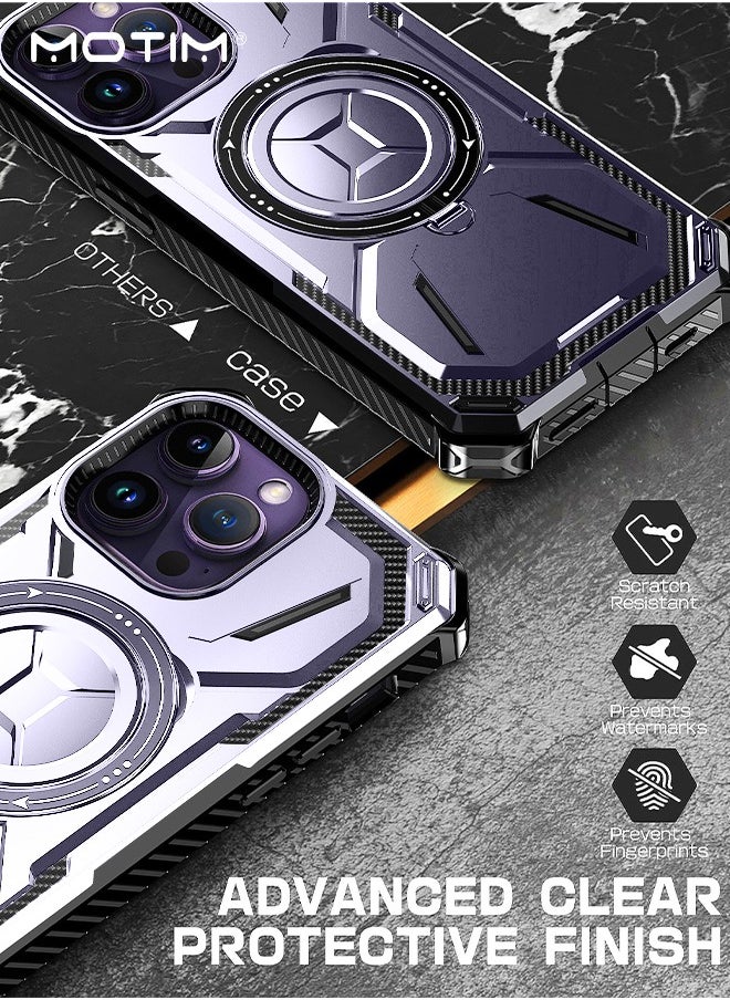 Motim - iPhone 15 Pro Max Case with MagSafe, Armor Design Case Cover with 360° Rotable Ring Stand, Heavy Duty Shockproof and Anti-Drop Protective Case Built-In Kickstand, Magnetic iPhone 15 Pro Max Case - Image 1
