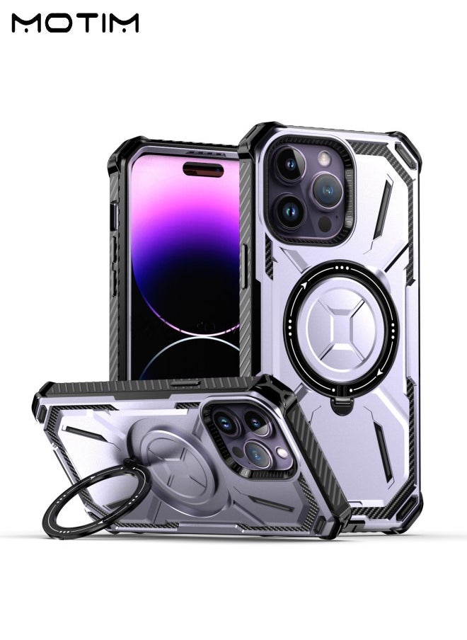 Motim - iPhone 15 Pro Max Case with MagSafe, Armor Design Case Cover with 360° Rotable Ring Stand, Heavy Duty Shockproof and Anti-Drop Protective Case Built-In Kickstand, Magnetic iPhone 15 Pro Max Case - Image 1