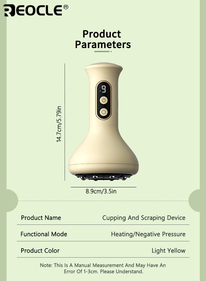 REOCLE Rechargeable 9-Speed Scraping Massage Tool Intelligent Suction Cup Vacuum Massager Long Battery Life Home Use Suitable for Neck Shoulder and Back Massage Tools - Image 3