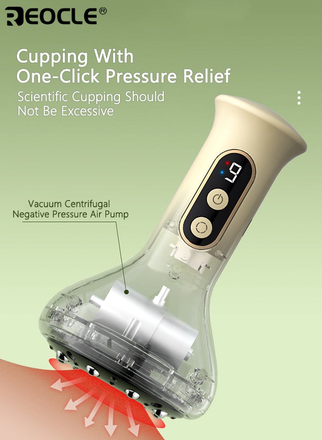 REOCLE Rechargeable 9-Speed Scraping Massage Tool Intelligent Suction Cup Vacuum Massager Long Battery Life Home Use Suitable for Neck Shoulder and Back Massage Tools - Image 2