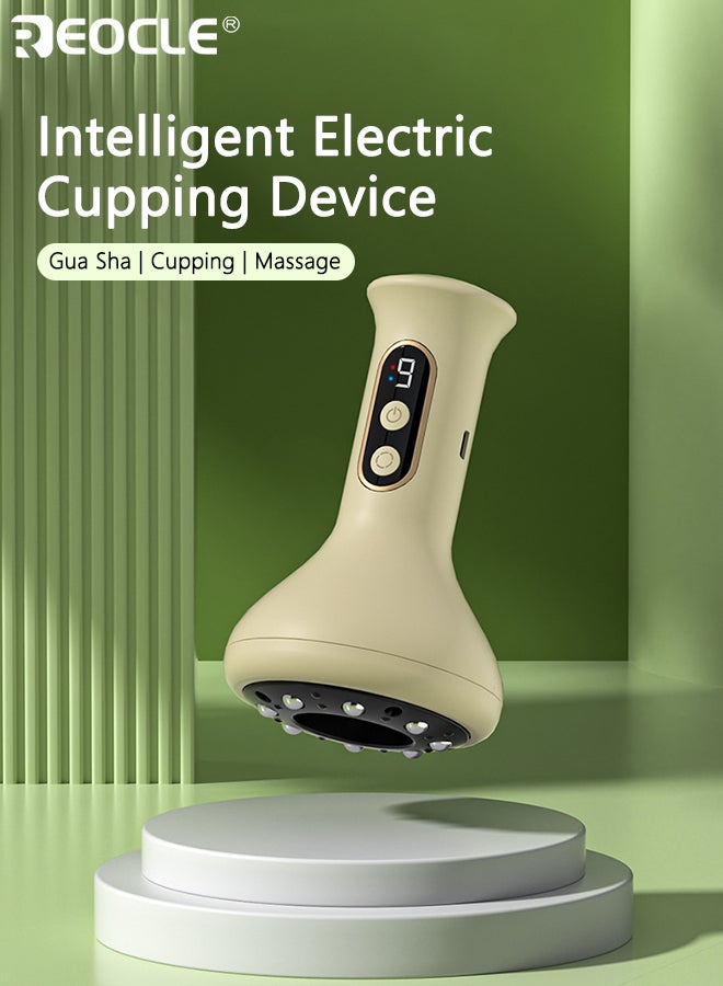 REOCLE Rechargeable 9-Speed Scraping Massage Tool Intelligent Suction Cup Vacuum Massager Long Battery Life Home Use Suitable for Neck Shoulder and Back Massage Tools - Image 1