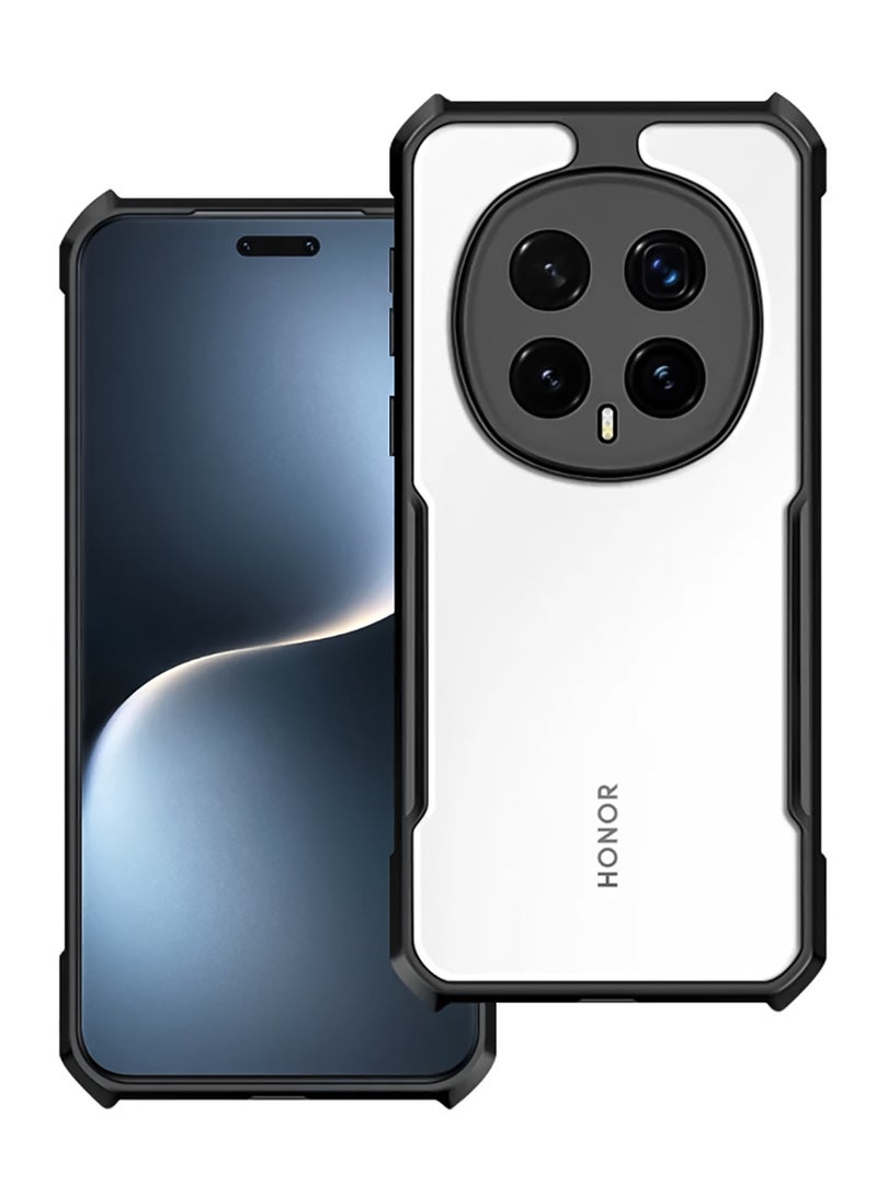 إكسوند جراب لهاتف Honor Magic 8 Pro، غطاء خلفي بحماية للكاميرا، مصنوع من مادة TPU+PC، ممتص للصدمات ومضاد للاصفرار، تصميم نحيف وخفيف يوفر حماية فعالة للهاتف. - Image 1