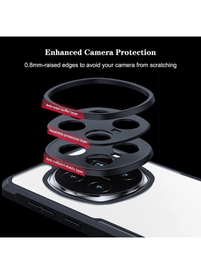 إكسوند جراب لهاتف Honor Magic 8 Pro، غطاء خلفي بحماية للكاميرا، مصنوع من مادة TPU+PC، ممتص للصدمات ومضاد للاصفرار، تصميم نحيف وخفيف يوفر حماية فعالة للهاتف. - Image 4