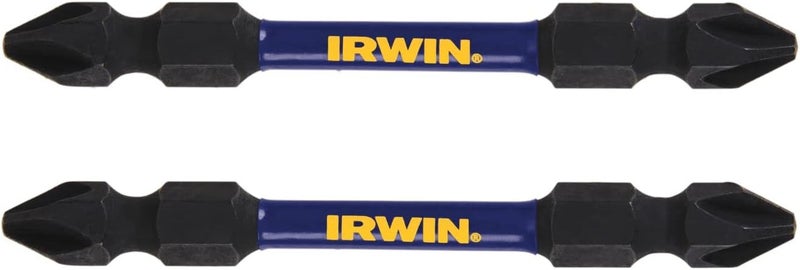 IRWIN أدوات IWAF32DEPH22 سلسلة الأداء المؤثر مفك براغي مزدوج الطرف رقم-2 فيليبس بت الطاقة، 2 1/2 بوصة، عبوة 2 - Image 1