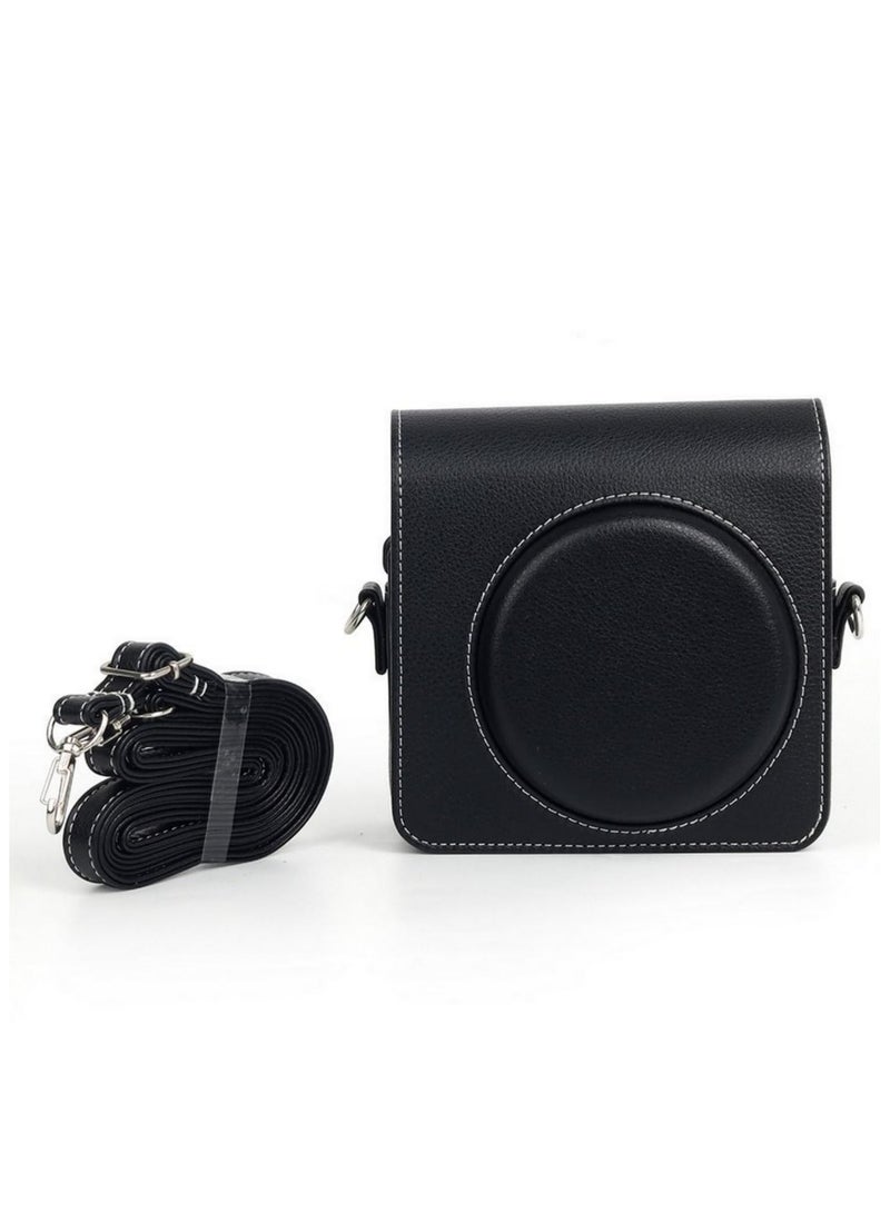 Shockproof PU Leather Instant Camera Case for Fujifilm Instax Square SQ40 with Adjustable Strap Retro Photography Pouch Protective Cover for Travel and Outdoor Shooting  - Image 3