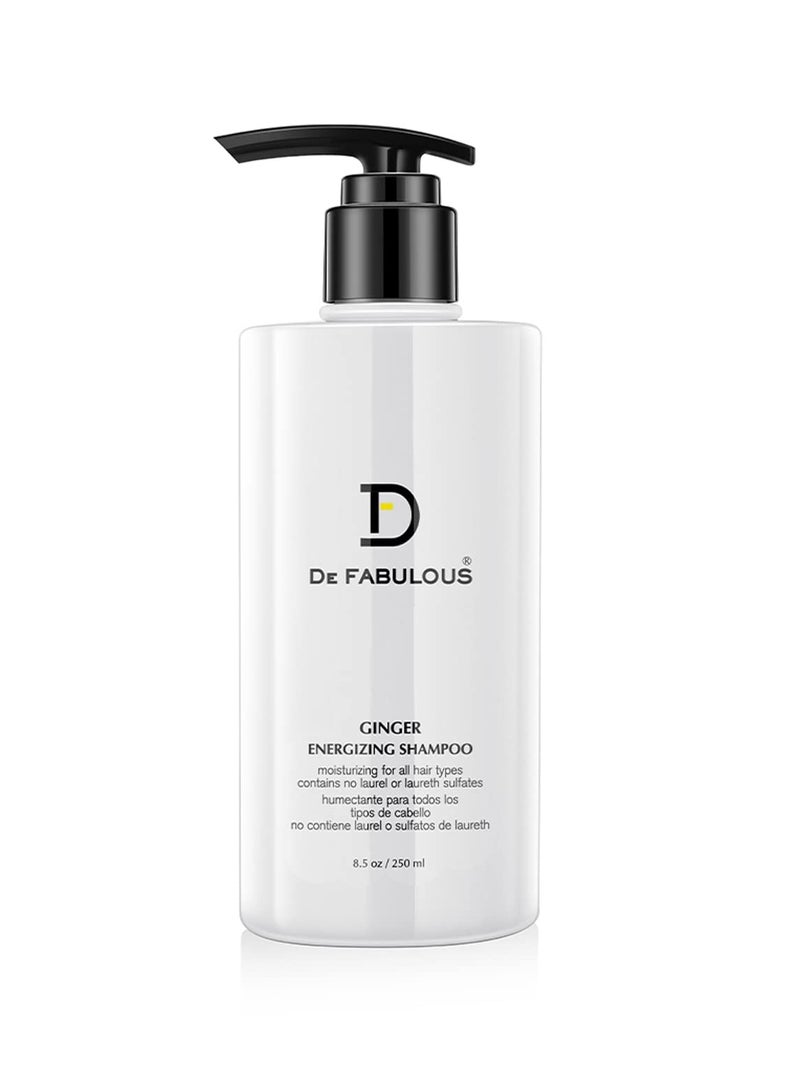 De Fabulous Ginger Energizing Shampoo 250ml Sulphate Free pH Balanced All Hair Types. - Image 1