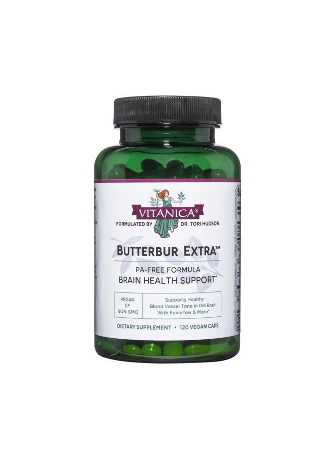 Vitanica , Butterbur Extra, Brain Chemistry and Vessel Support, Vegan, 120 Capsules  - Image 1