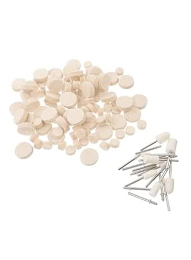 120Pcs Wool Buffing Wheels Set With Mandrel Shaft For Metal Jewelry Car Polishing - Image 1
