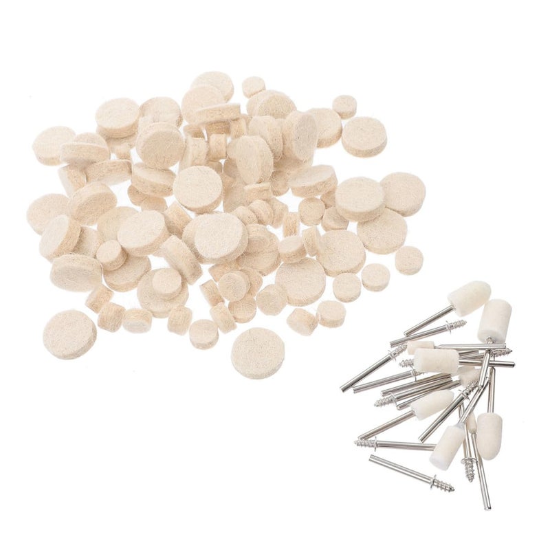 120Pcs Wool Buffing Wheels Set With Mandrel Shaft For Metal Jewelry Car Polishing - Image 2