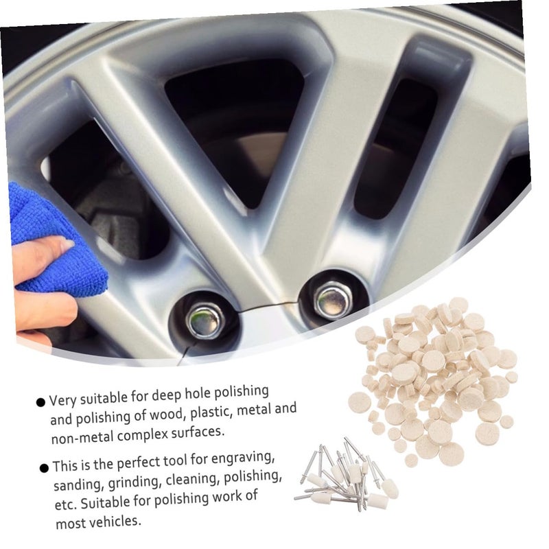 120Pcs Wool Buffing Wheels Set With Mandrel Shaft For Metal Jewelry Car Polishing - Image 4