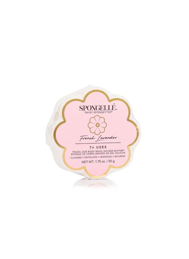 Spongelle Daisy Collection French Lavender Body Wash Infused Spongette 50g (7+ Uses) - Image 1