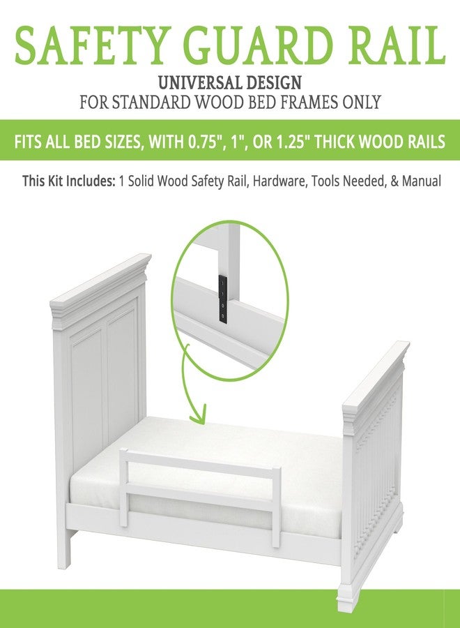 CC KITS Safety Guard Rail for Baby, Kids, and Children - Solid Wood Safety Bed Rail for Toddlers - Easy Installation - Premium Protection for Bunk, Twin, Full, Queen and King Size Beds - (White) - Image 2