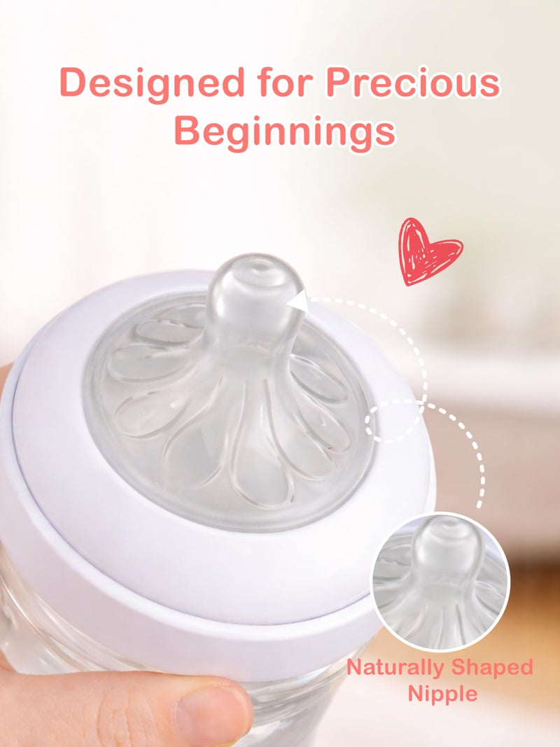 Kidbea® Natural Baby Feeding Bottle 150 ML | Wide Neck, Soft Silicone Nipple, BPA-Free, Leak-Proof, Ideal for Newborn & Infant Babies (Pack of 2) - Image 4